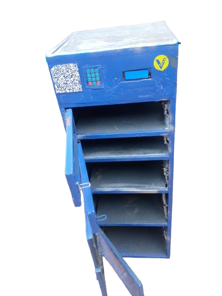 V-Box locker with all compartments open